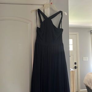 Beautiful Navy long bridesmaids dress; full length, no alterations